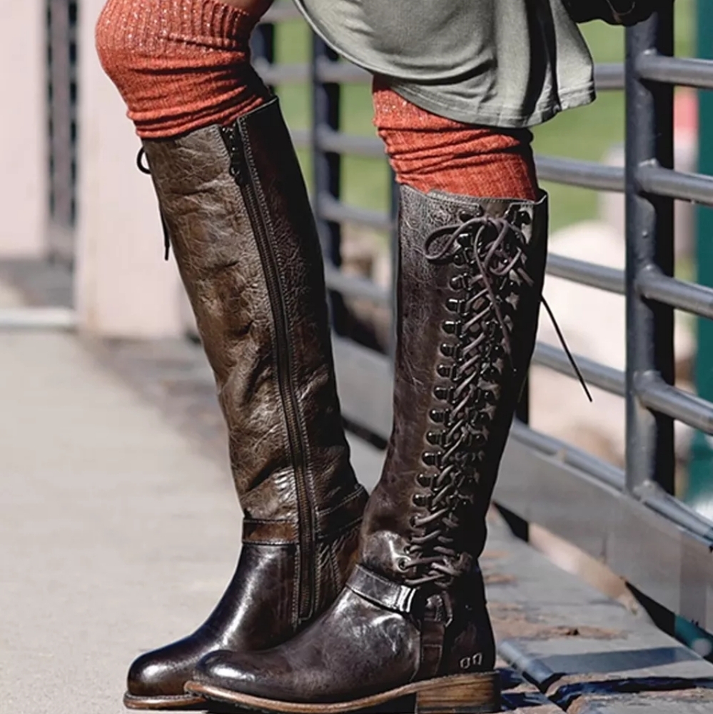 Bed Stu Burnley Taupe Lace Up Boots
